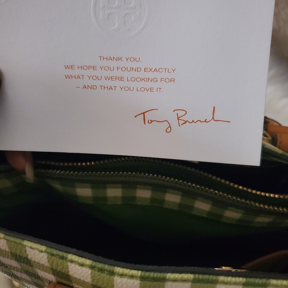 Tory NWOT Tory Burch Kerrington Gingham Dome Satchel - Picture 7 of 16